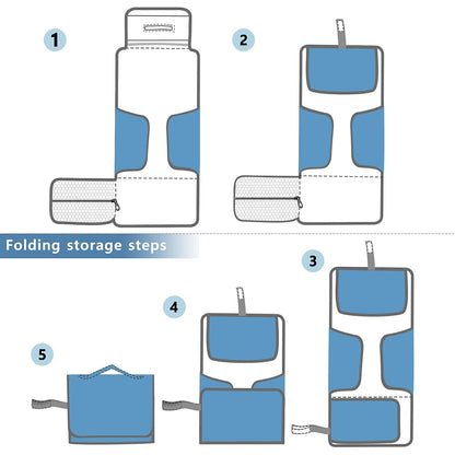 Purple Butterfly Portable Diaper Changing Pad, Foldable Travel Diaper Changing Pad with Built-in Pillow, Waterproof Baby Changing Mat for Newborn, Infant