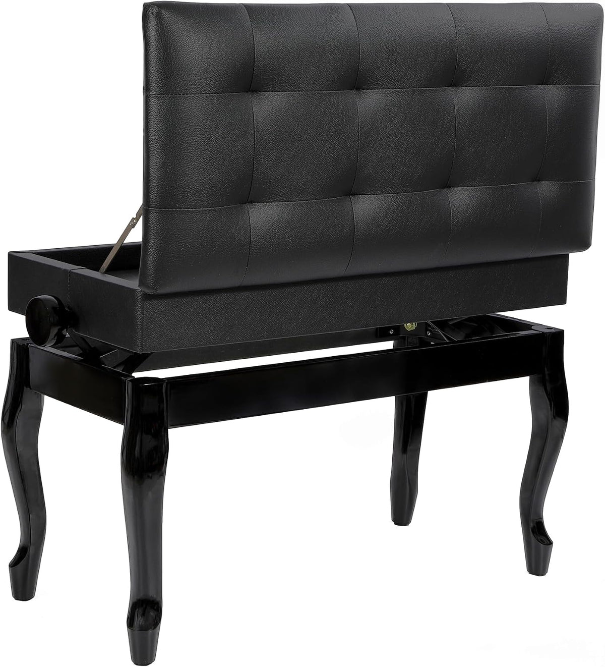 Adjustable Duet Piano Bench with Storage, 28.7" Duet Keyboard Seat