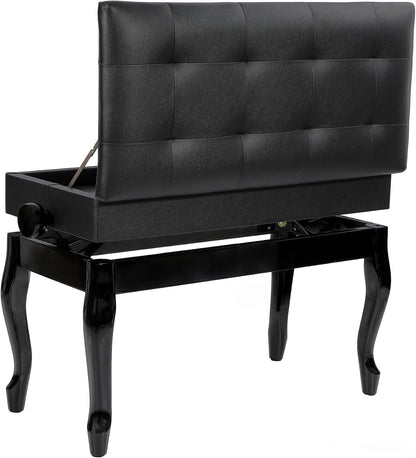 Adjustable Duet Piano Bench with Storage, 28.7" Duet Keyboard Seat