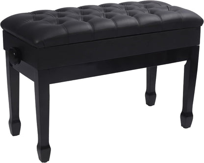 Adjustable Duet Piano Bench with Storage, 28.7" Duet Keyboard Seat