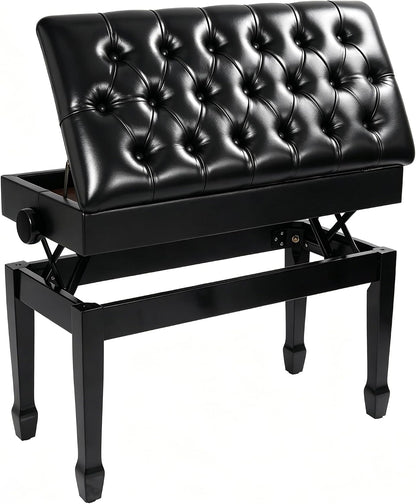 Adjustable Duet Piano Bench with Storage, 28.7" Duet Keyboard Seat