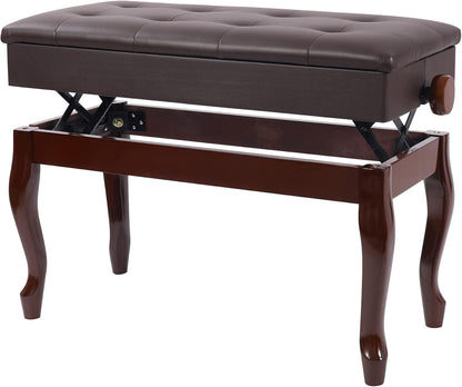 Adjustable Duet Piano Bench with Storage, 28.7" Duet Keyboard Seat