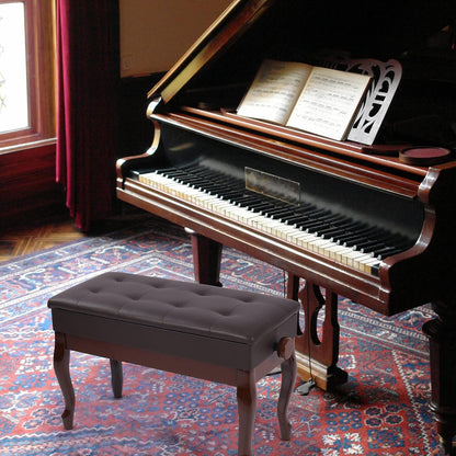 Adjustable Duet Piano Bench with Storage, 28.7" Duet Keyboard Seat