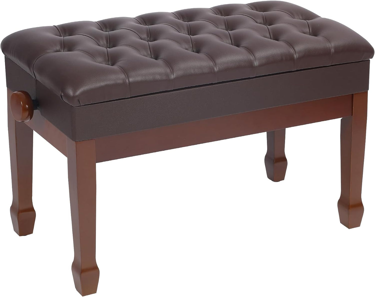 Adjustable Duet Piano Bench with Storage, 28.7" Duet Keyboard Seat