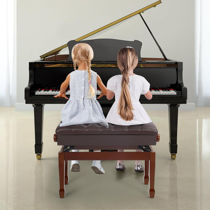 Adjustable Duet Piano Bench with Storage, 28.7" Duet Keyboard Seat