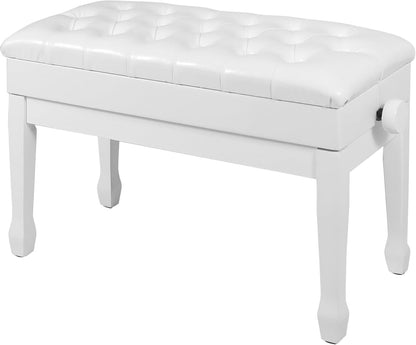 Adjustable Duet Piano Bench with Storage, 28.7" Duet Keyboard Seat