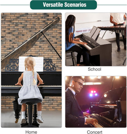 Adjustable Duet Piano Bench with Storage, 28.7" Duet Keyboard Seat