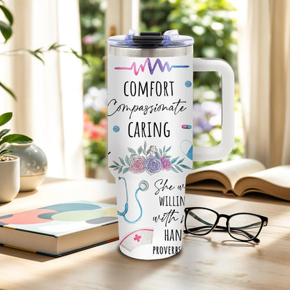 Nurse Tumbler 40oz, Insulated Funny Nurses Week Gift for Women | Nursing Graduation Cup Gifts for Girl Leakproof, Nursing Graduation Tumbler for Graduation Nurses Practitioner Office, 1 Pack