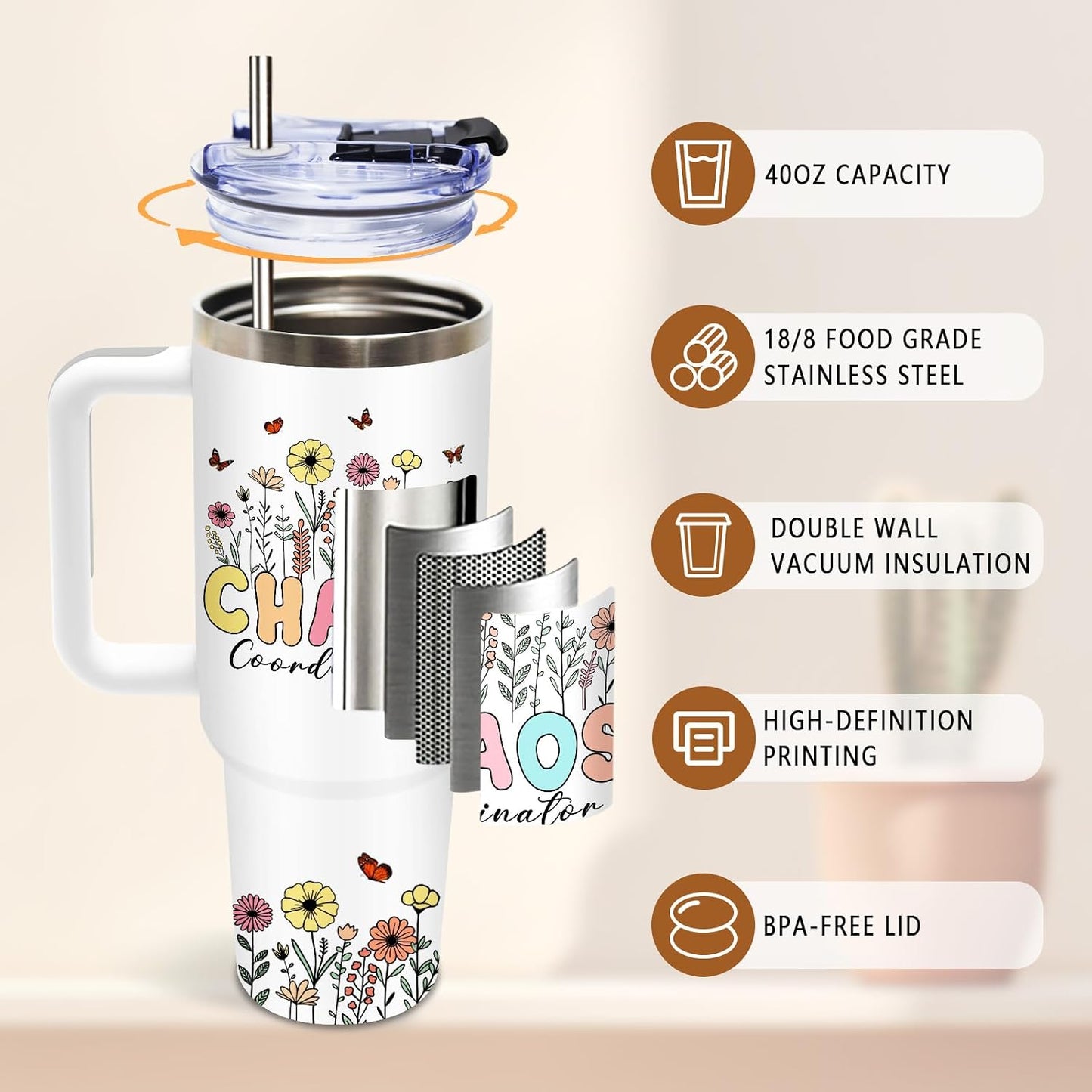 Nurse Tumbler 40oz, Insulated Funny Nurses Week Gift for Women | Nursing Graduation Cup Gifts for Girl Leakproof, Nursing Graduation Tumbler for Graduation Nurses Practitioner Office, 1 Pack