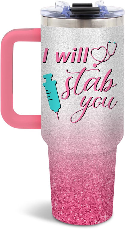 Nurse Tumbler 40oz, Insulated Funny Nurses Week Gift for Women | Nursing Graduation Cup Gifts for Girl Leakproof, Nursing Graduation Tumbler for Graduation Nurses Practitioner Office, 1 Pack