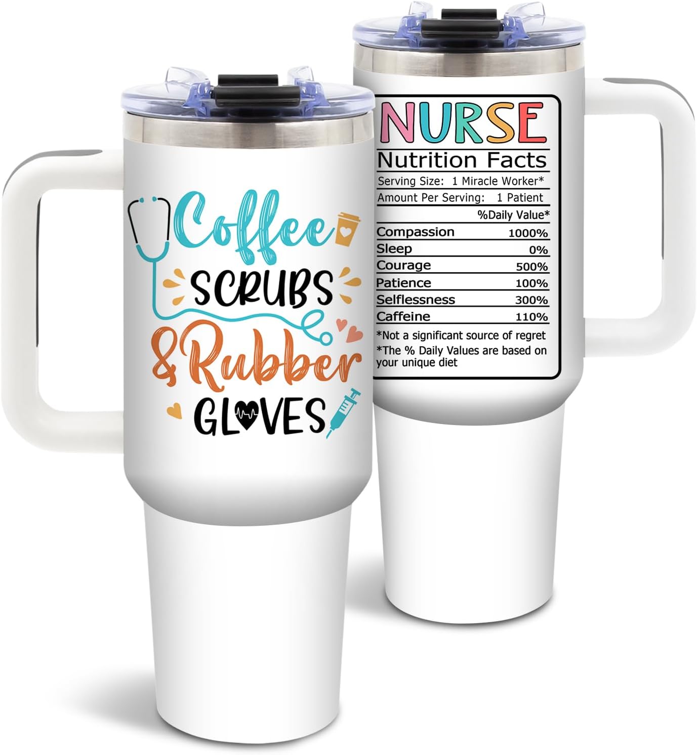 Nurse Tumbler 40oz, Insulated Funny Nurses Week Gift for Women | Nursing Graduation Cup Gifts for Girl Leakproof, Nursing Graduation Tumbler for Graduation Nurses Practitioner Office, 1 Pack