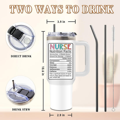 Nurse Tumbler 40oz, Insulated Funny Nurses Week Gift for Women | Nursing Graduation Cup Gifts for Girl Leakproof, Nursing Graduation Tumbler for Graduation Nurses Practitioner Office, 1 Pack