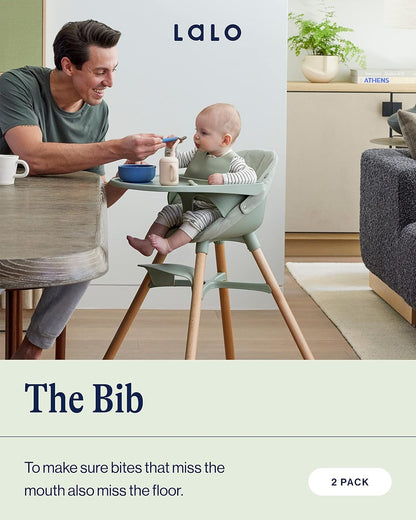 The Bib, Adjustable Non-Toxic Silicone Baby Bib with Food Catcher