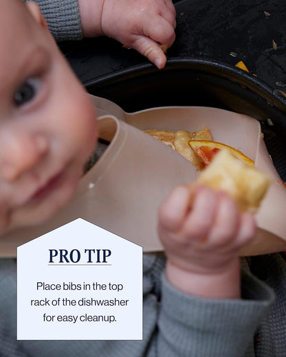 The Bib, Adjustable Non-Toxic Silicone Baby Bib with Food Catcher