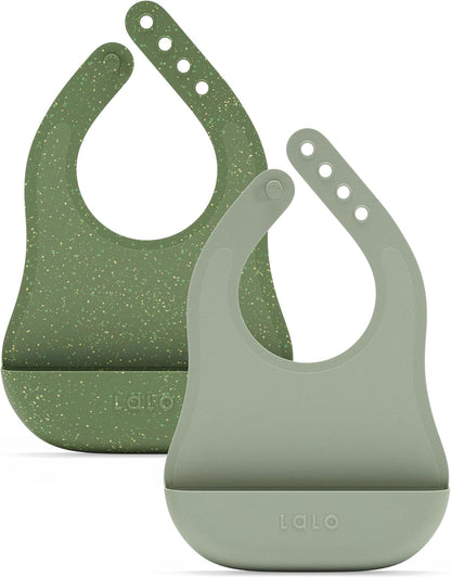 The Bib, Adjustable Non-Toxic Silicone Baby Bib with Food Catcher