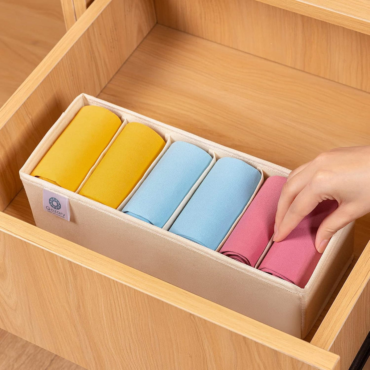 3 Pack Sock Underwear Drawer Organizer Dividers, Collapsible Cabinet Closet Storage Boxes for Clothes, Socks, Lingerie, Underwear, Tie, Belt, Baby, Bedroom