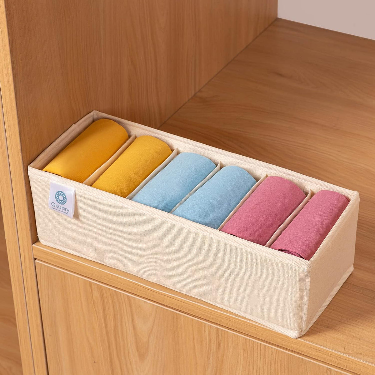 3 Pack Sock Underwear Drawer Organizer Dividers, Collapsible Cabinet Closet Storage Boxes for Clothes, Socks, Lingerie, Underwear, Tie, Belt, Baby, Bedroom