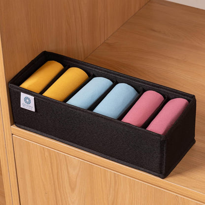 3 Pack Sock Underwear Drawer Organizer Dividers, Collapsible Cabinet Closet Storage Boxes for Clothes, Socks, Lingerie, Underwear, Tie, Belt, Baby, Bedroom
