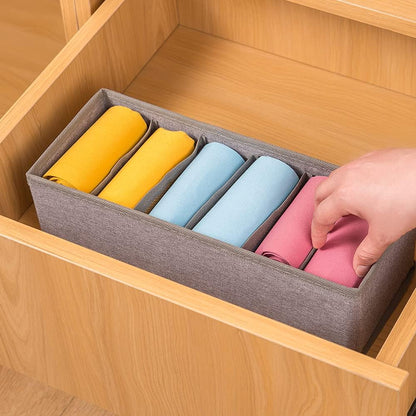 3 Pack Sock Underwear Drawer Organizer Dividers, Collapsible Cabinet Closet Storage Boxes for Clothes, Socks, Lingerie, Underwear, Tie, Belt, Baby, Bedroom