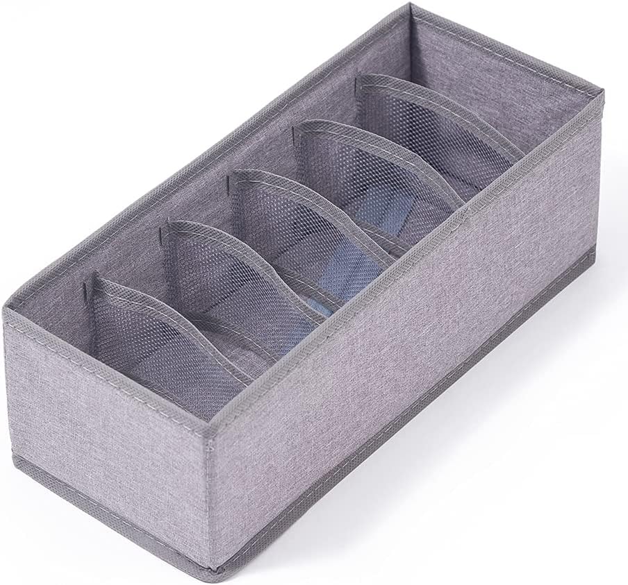 3 Pack Sock Underwear Drawer Organizer Dividers, Collapsible Cabinet Closet Storage Boxes for Clothes, Socks, Lingerie, Underwear, Tie, Belt, Baby, Bedroom