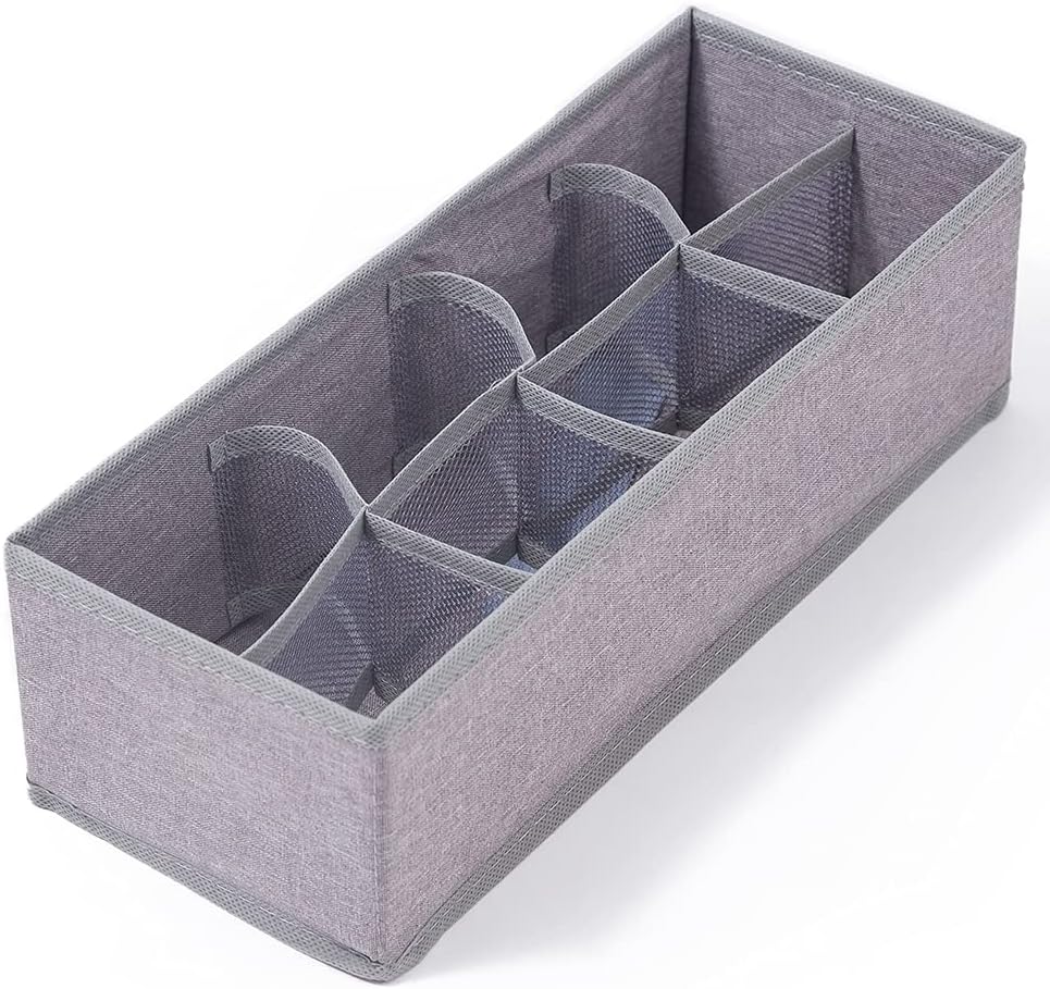 3 Pack Sock Underwear Drawer Organizer Dividers, Collapsible Cabinet Closet Storage Boxes for Clothes, Socks, Lingerie, Underwear, Tie, Belt, Baby, Bedroom