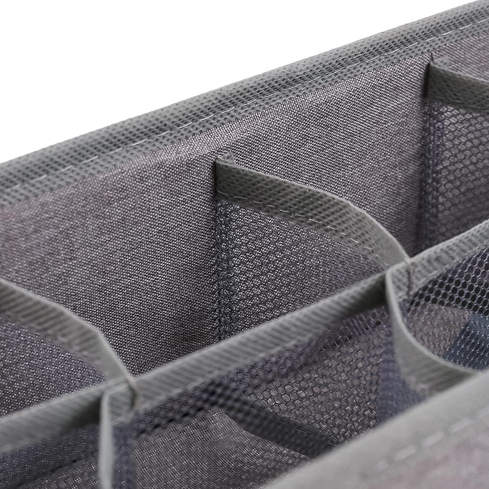 3 Pack Sock Underwear Drawer Organizer Dividers, Collapsible Cabinet Closet Storage Boxes for Clothes, Socks, Lingerie, Underwear, Tie, Belt, Baby, Bedroom