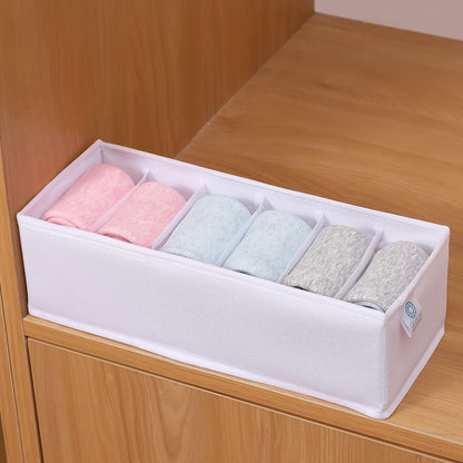 3 Pack Sock Underwear Drawer Organizer Dividers, Collapsible Cabinet Closet Storage Boxes for Clothes, Socks, Lingerie, Underwear, Tie, Belt, Baby, Bedroom