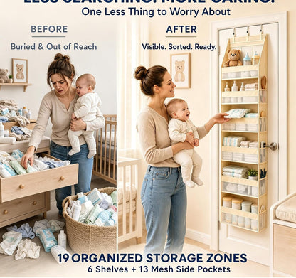 Heavy Duty Over the Door Organizer for Nursery: 55 lb Capacity