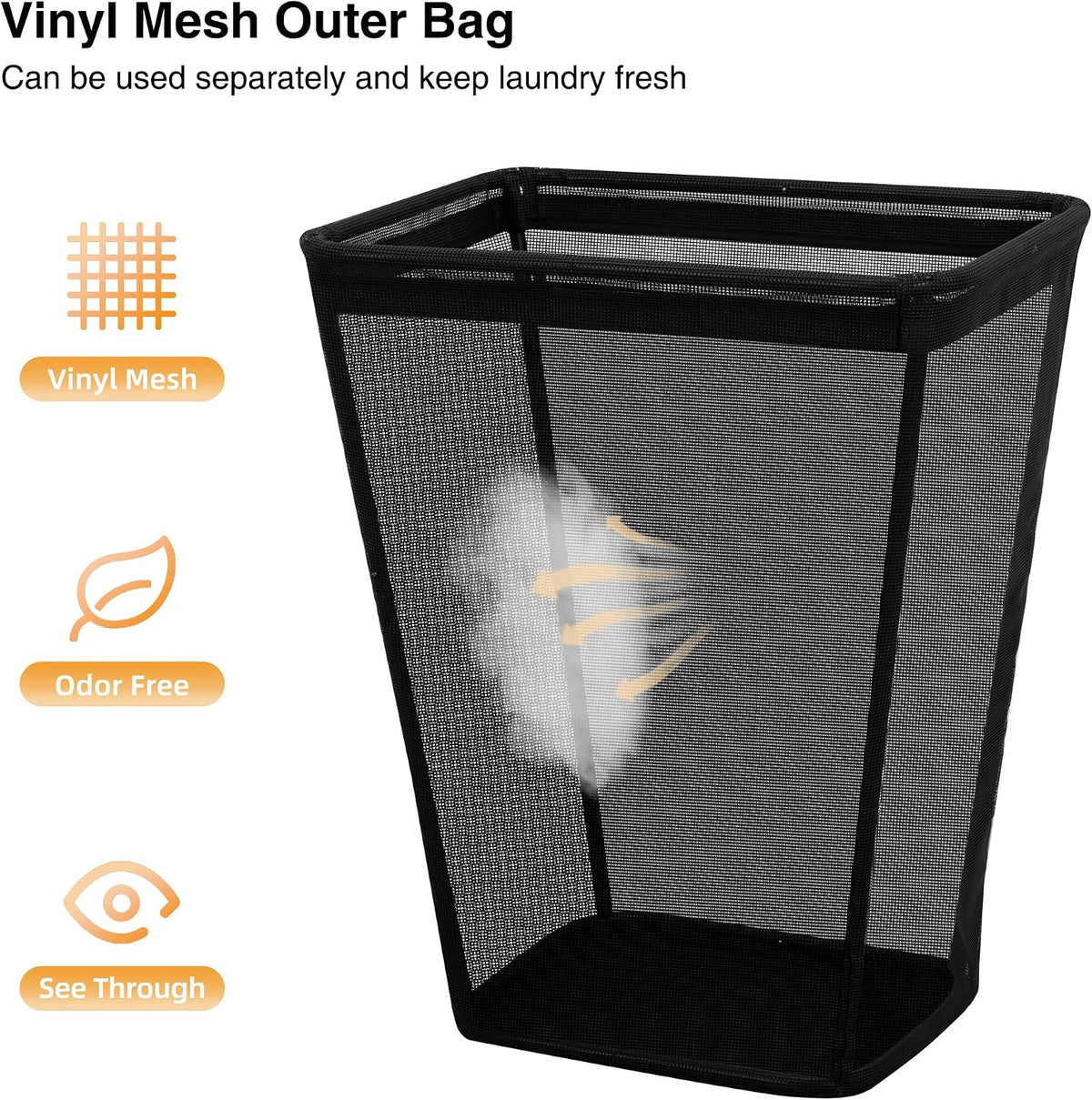 75L Laundry Hamper, Space Saving Freestanding Clothes Basket with Iron Frame, Dirty Clothes Storage Bin with Removable Washable Liner for Bedroom, Bathroom, Dorm, Closet, Apartment, Beige