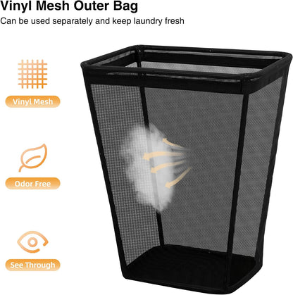 75L Laundry Hamper, Space Saving Freestanding Clothes Basket with Iron Frame, Dirty Clothes Storage Bin with Removable Washable Liner for Bedroom, Bathroom, Dorm, Closet, Apartment, Beige
