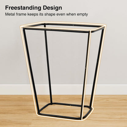 75L Laundry Hamper, Space Saving Freestanding Clothes Basket with Iron Frame, Dirty Clothes Storage Bin with Removable Washable Liner for Bedroom, Bathroom, Dorm, Closet, Apartment, Beige