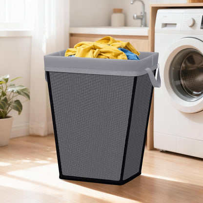 75L Laundry Hamper, Space Saving Freestanding Clothes Basket with Iron Frame, Dirty Clothes Storage Bin with Removable Washable Liner for Bedroom, Bathroom, Dorm, Closet, Apartment, Beige