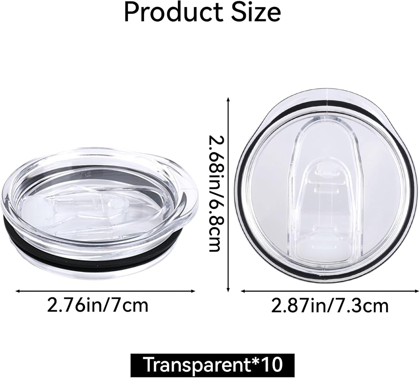 10 Pcs Skinny Tumbler Lid Replacement, 20 Oz Tumbler Lid Fit Skinny Cup, Spill-Proof Replacement Lids for 20 Oz, Silicone Sliding Cover Mug Topper Straw Friendly for Work Travel Daily Use, White