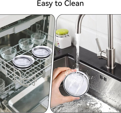 10 Pcs Skinny Tumbler Lid Replacement, 20 Oz Tumbler Lid Fit Skinny Cup, Spill-Proof Replacement Lids for 20 Oz, Silicone Sliding Cover Mug Topper Straw Friendly for Work Travel Daily Use, White