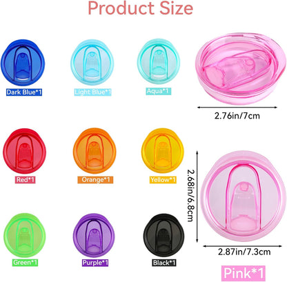 10 Pcs Skinny Tumbler Lid Replacement, 20 Oz Tumbler Lid Fit Skinny Cup, Spill-Proof Replacement Lids for 20 Oz, Silicone Sliding Cover Mug Topper Straw Friendly for Work Travel Daily Use, White