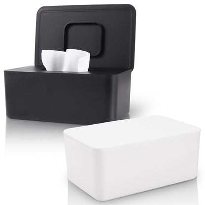 Baby Wipes Dispenser, Wipes Dispenser Baby Wipes Case, Baby Wipe Holder for Fresh Wipes, Non-Slip Wipes Case, Wipe Container with Sealing Design Lid (Black)
