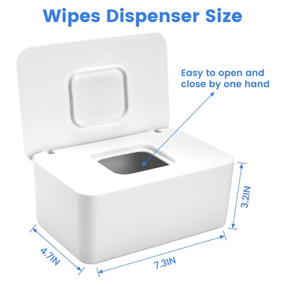 Baby Wipes Dispenser, Wipes Dispenser Baby Wipes Case, Baby Wipe Holder for Fresh Wipes, Non-Slip Wipes Case, Wipe Container with Sealing Design Lid (Black)