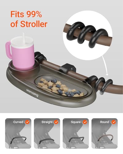 Air Lux Carbon Fiber Baby Stroller with 3-in-1 Universal Snack Tray - Bundle