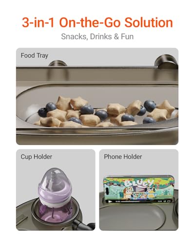 Air Lux Carbon Fiber Baby Stroller with 3-in-1 Universal Snack Tray - Bundle