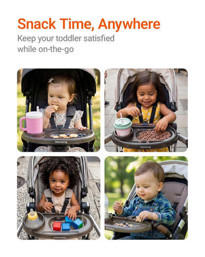 Air Lux Carbon Fiber Baby Stroller with 3-in-1 Universal Snack Tray - Bundle