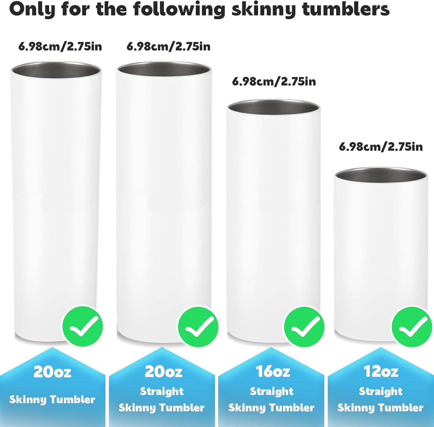 2 Pack 20oz Skinny Tumbler Replacement Lids,Spill Proof Covers | Splash Resistant Sliding Covers with Seal Ring,for 20oz Strainght Skinny Tumbler,Straw Friendly, BPA Free,Leak-proof