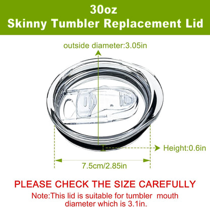 2 Pack 20oz Skinny Tumbler Replacement Lids,Spill Proof Covers | Splash Resistant Sliding Covers with Seal Ring,for 20oz Strainght Skinny Tumbler,Straw Friendly, BPA Free,Leak-proof