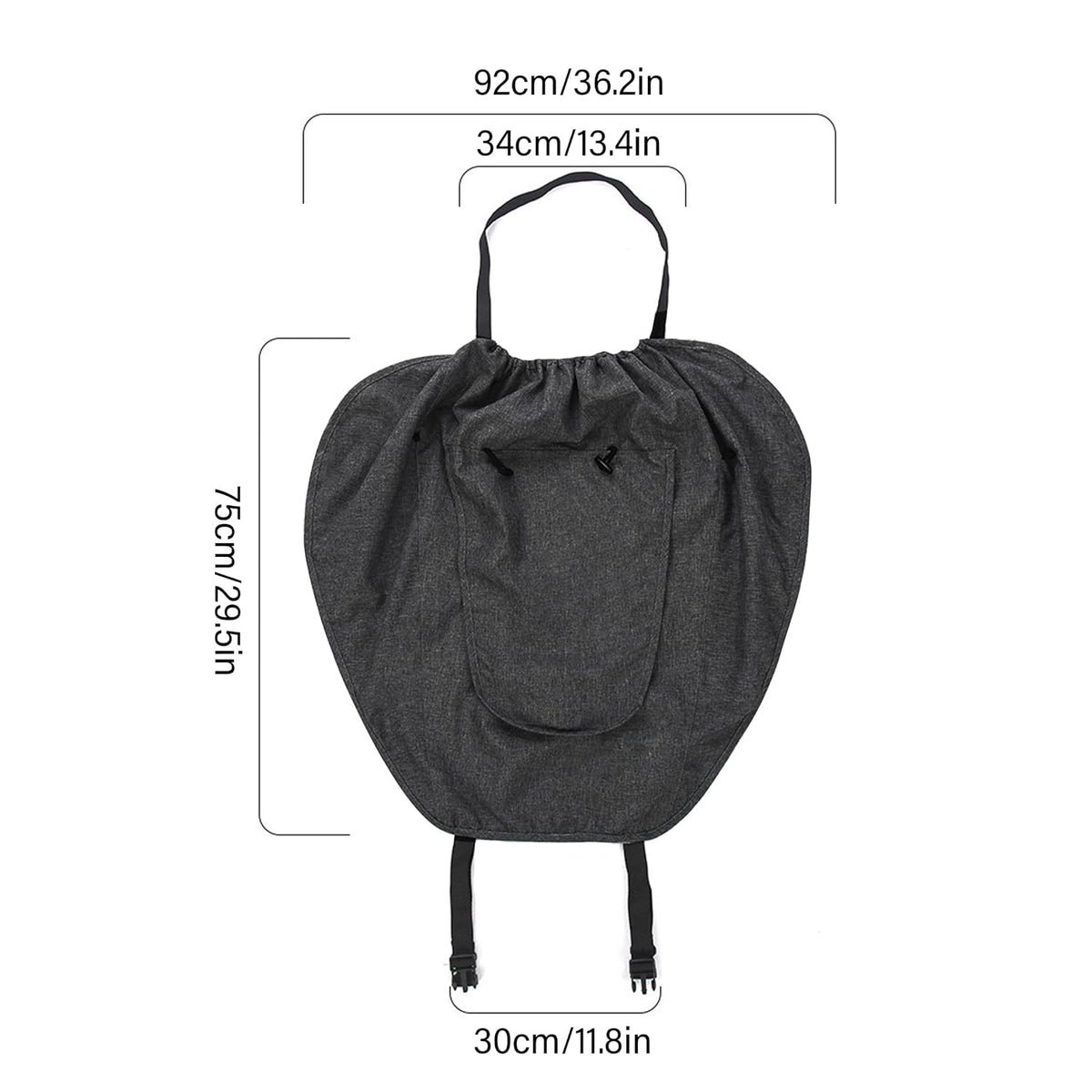 Stroller Sun Shade – UPF Protective Linen Shade Cover with Ventilation Window for Reversible High-View Strollers - Black