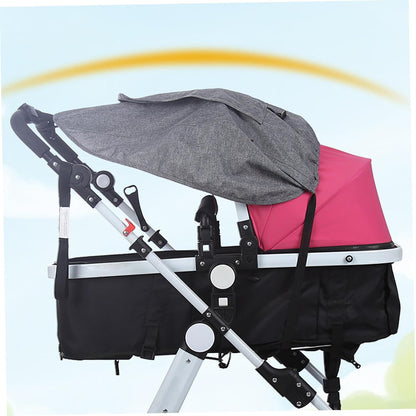 Stroller Sun Shade – UPF Protective Linen Shade Cover with Ventilation Window for Reversible High-View Strollers - Black