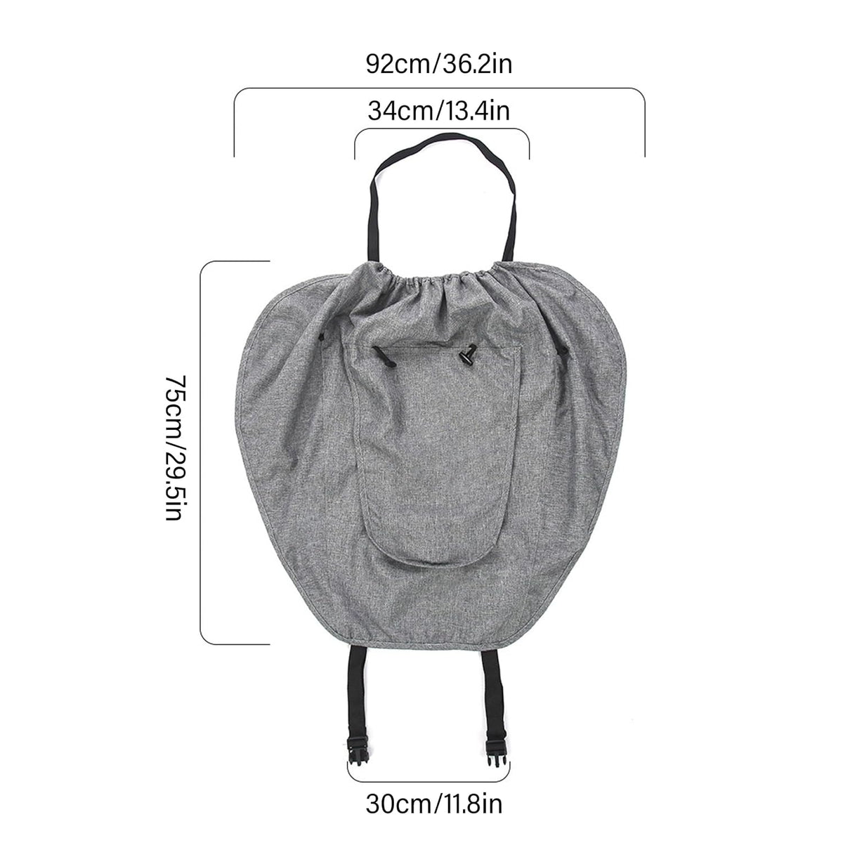 Stroller Sun Shade – UPF Protective Linen Shade Cover with Ventilation Window for Reversible High-View Strollers - Black
