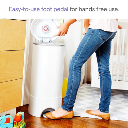 ® STEP™ Diaper Pail Powered by Arm & Hammer, #1 in Odor Control, Award-Winning, Includes 1 Snap, Seal & Toss™ Bag, 1 Starter Refill Ring, and 1 PUCK™ Baking Soda Cartridge