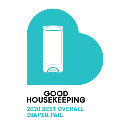 ® STEP™ Diaper Pail Powered by Arm & Hammer, #1 in Odor Control, Award-Winning, Includes 1 Snap, Seal & Toss™ Bag, 1 Starter Refill Ring, and 1 PUCK™ Baking Soda Cartridge