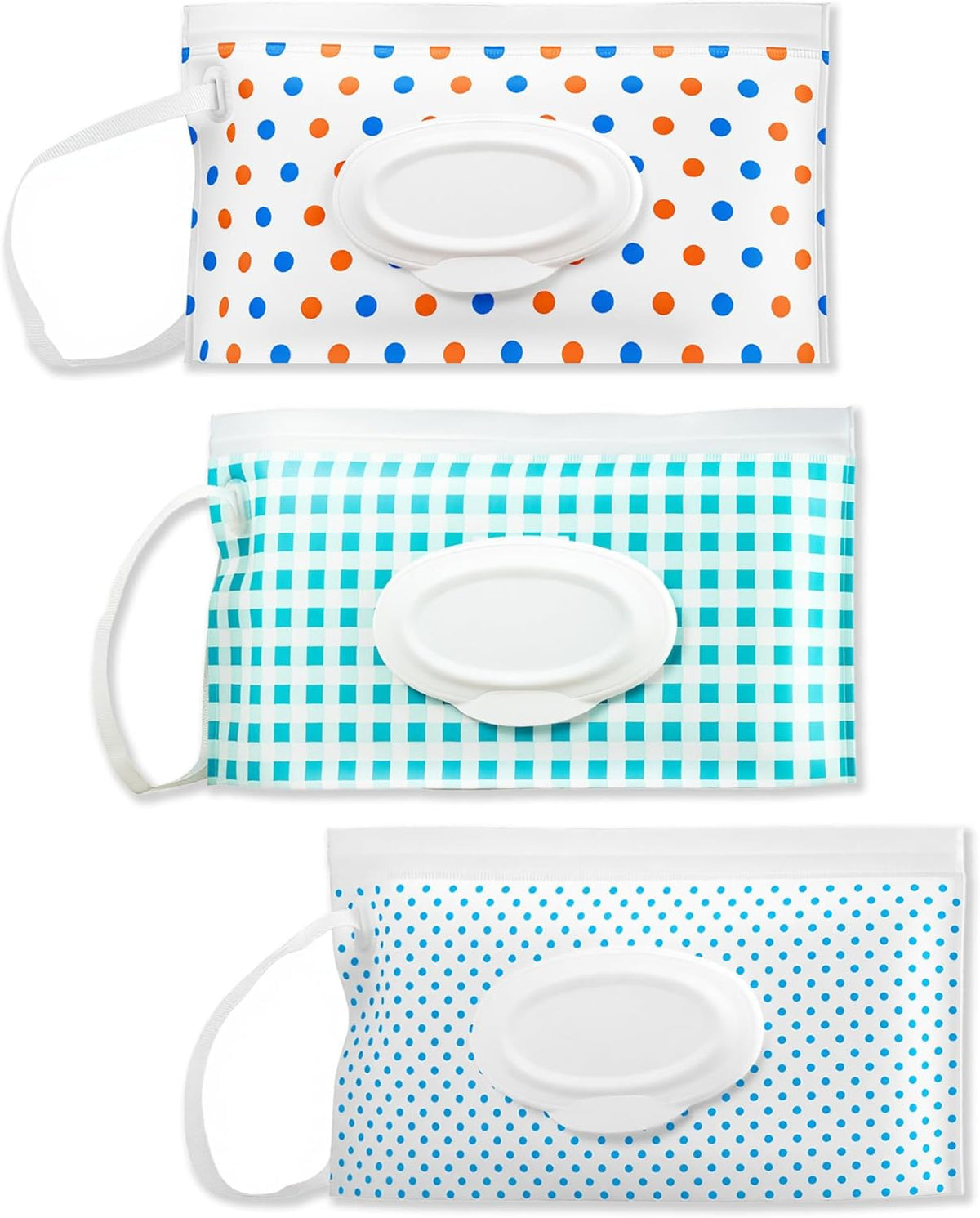 3 Pack On The Go Wipes Dispenser,Baby Wipes Dispenser, Refillable Baby Wipes Container for Travel, Baby Wipes Container Travel, Wet Wipe Dispenser, Baby Wipe Holder Wipe Container for Travel (P)
