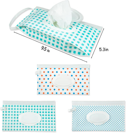 3 Pack On The Go Wipes Dispenser,Baby Wipes Dispenser, Refillable Baby Wipes Container for Travel, Baby Wipes Container Travel, Wet Wipe Dispenser, Baby Wipe Holder Wipe Container for Travel (P)