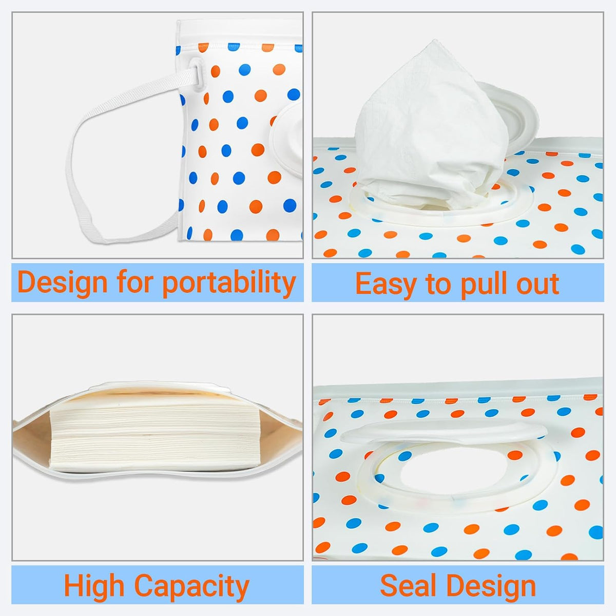 3 Pack On The Go Wipes Dispenser,Baby Wipes Dispenser, Refillable Baby Wipes Container for Travel, Baby Wipes Container Travel, Wet Wipe Dispenser, Baby Wipe Holder Wipe Container for Travel (P)